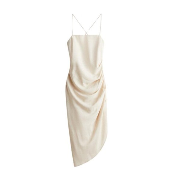 NWT H&M draped linen-blend dress - Picture 1 of 3